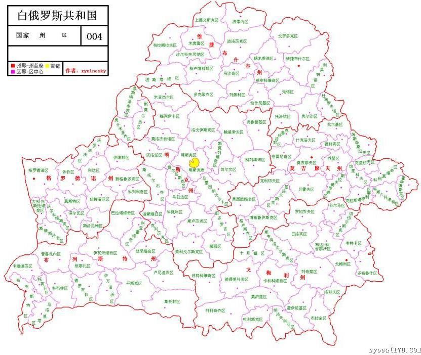 白俄罗斯行政区划地图,白俄罗斯地图高清中文版