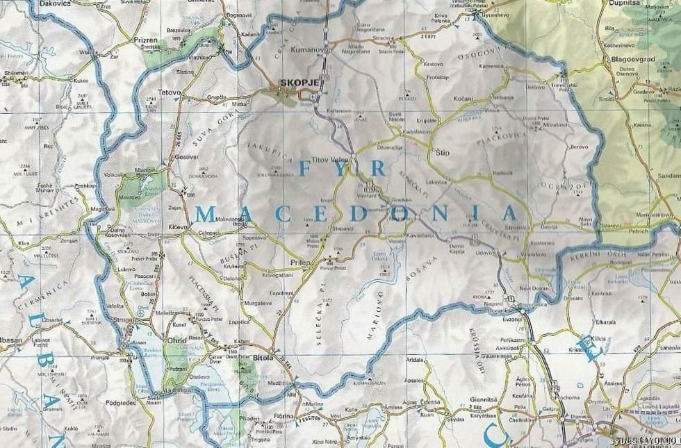 马其顿地形图,马其顿地图高清中文版