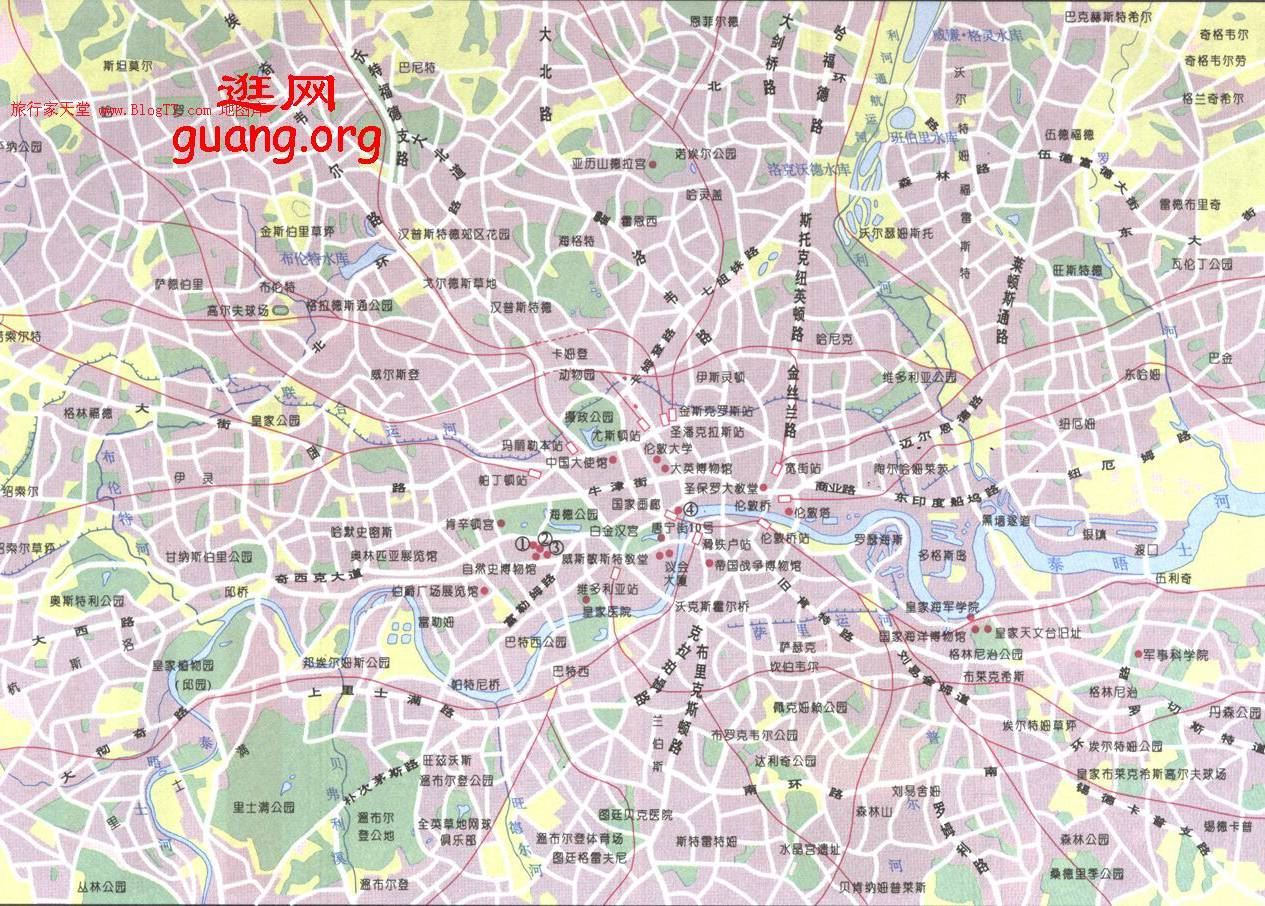 伦敦城区道路交通图,英国地图高清中文版