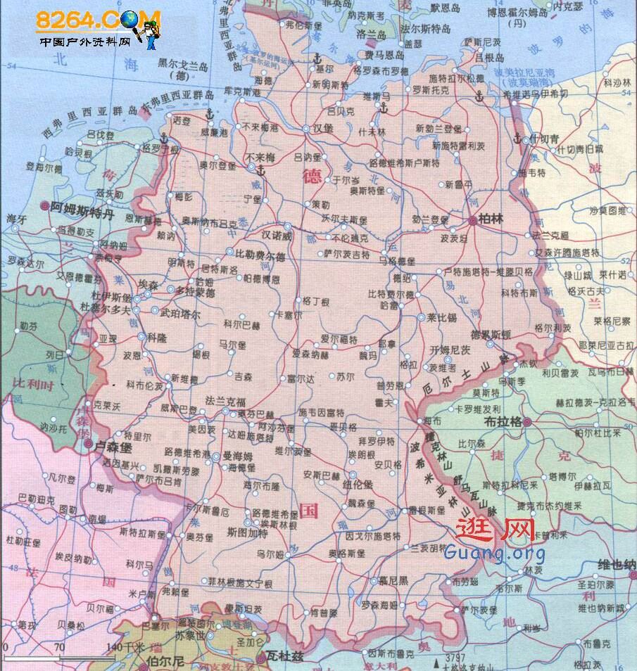德国地图,德国地图高清中文版