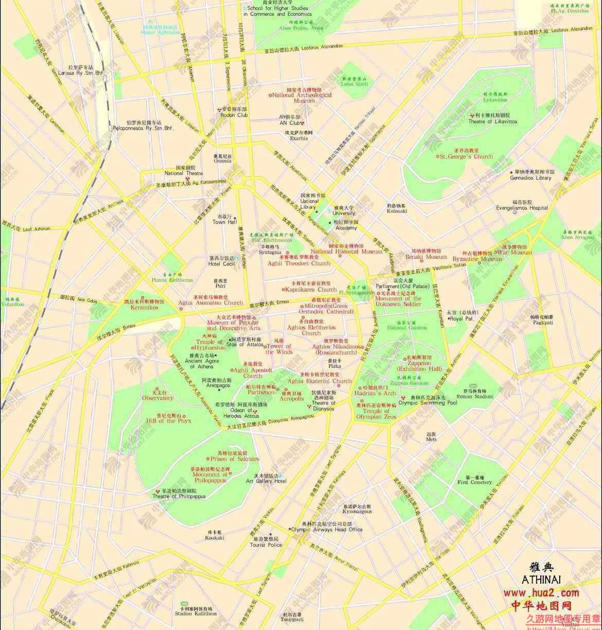 雅典地图,希腊地图高清中文版
