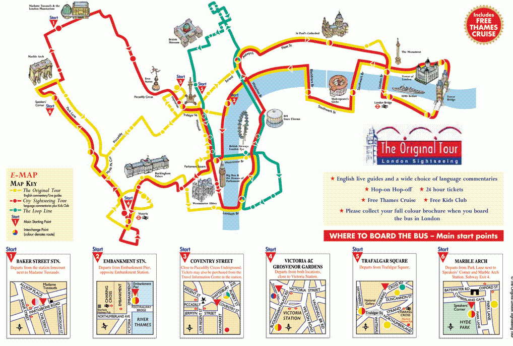 倫敦市中心旅游巴士路线图,英国地图高清中文版