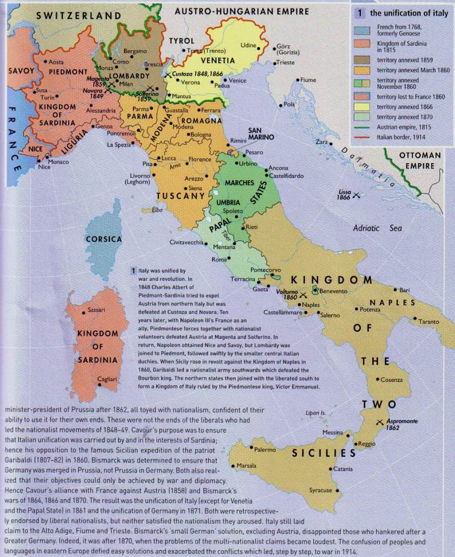 意大利统一地图,意大利地图高清中文版