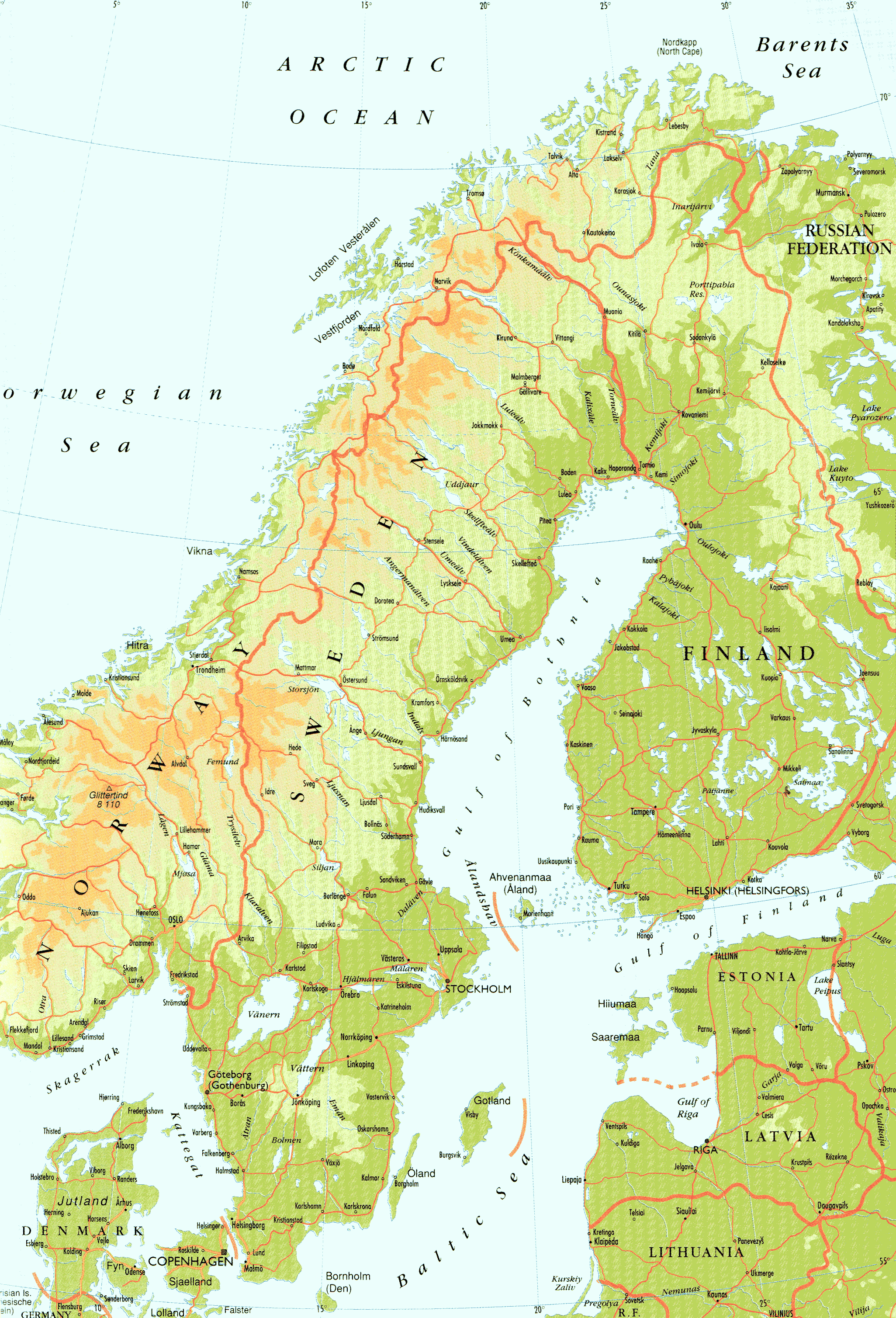 瑞典地图,瑞典地图高清中文版