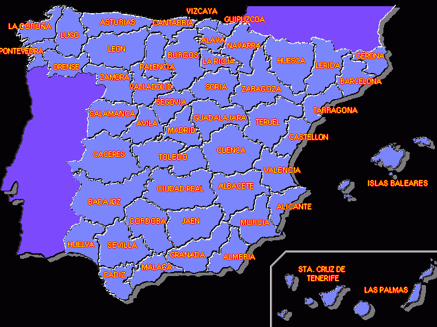 西班牙地图,西班牙地图高清中文版