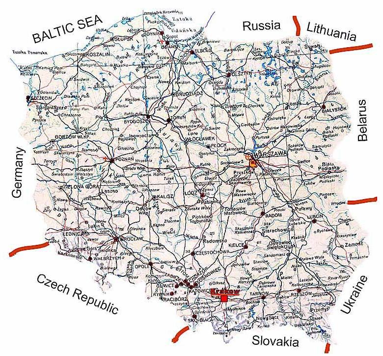 波兰地图,波兰地图高清中文版