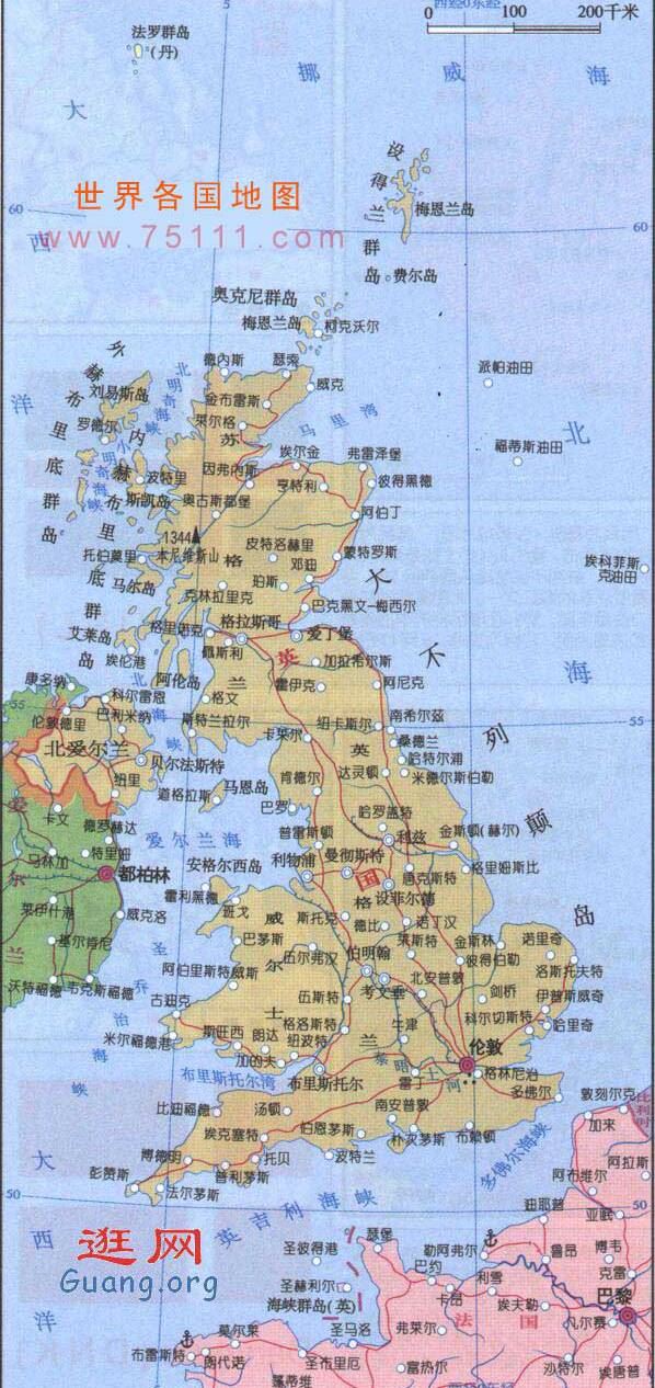 英国地图,英国地图高清中文版