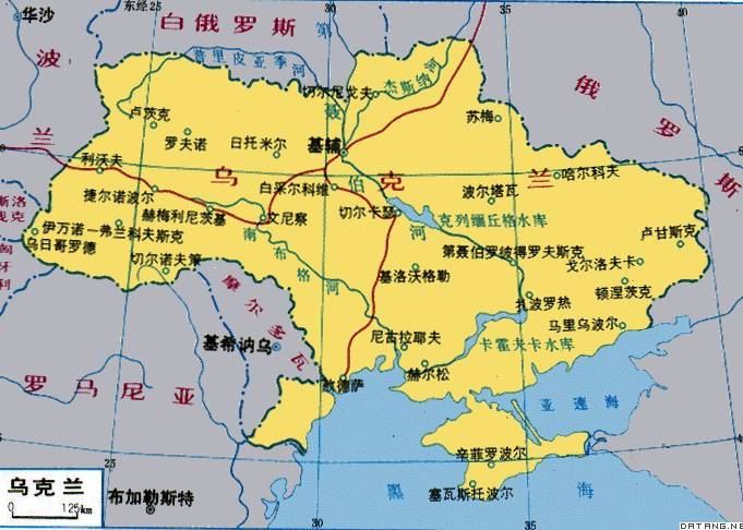 乌克兰地图,乌克兰地图高清中文版