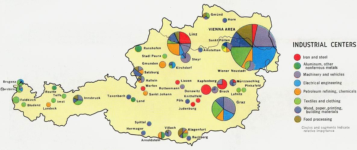 奥地利产业分布图,奥地利地图高清中文版