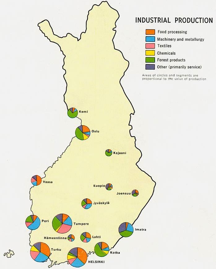 芬兰地图产业分布图,芬兰地图高清中文版