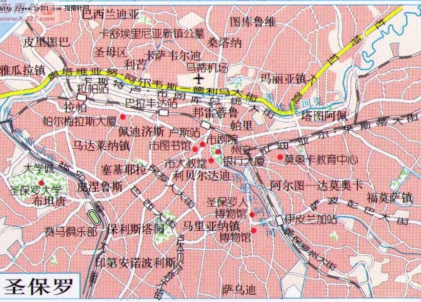 巴西圣保罗行政区划图,巴西地图高清中文版