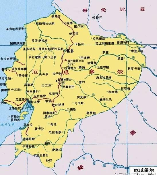 厄瓜多尔地形图,厄瓜多尔地图高清中文版