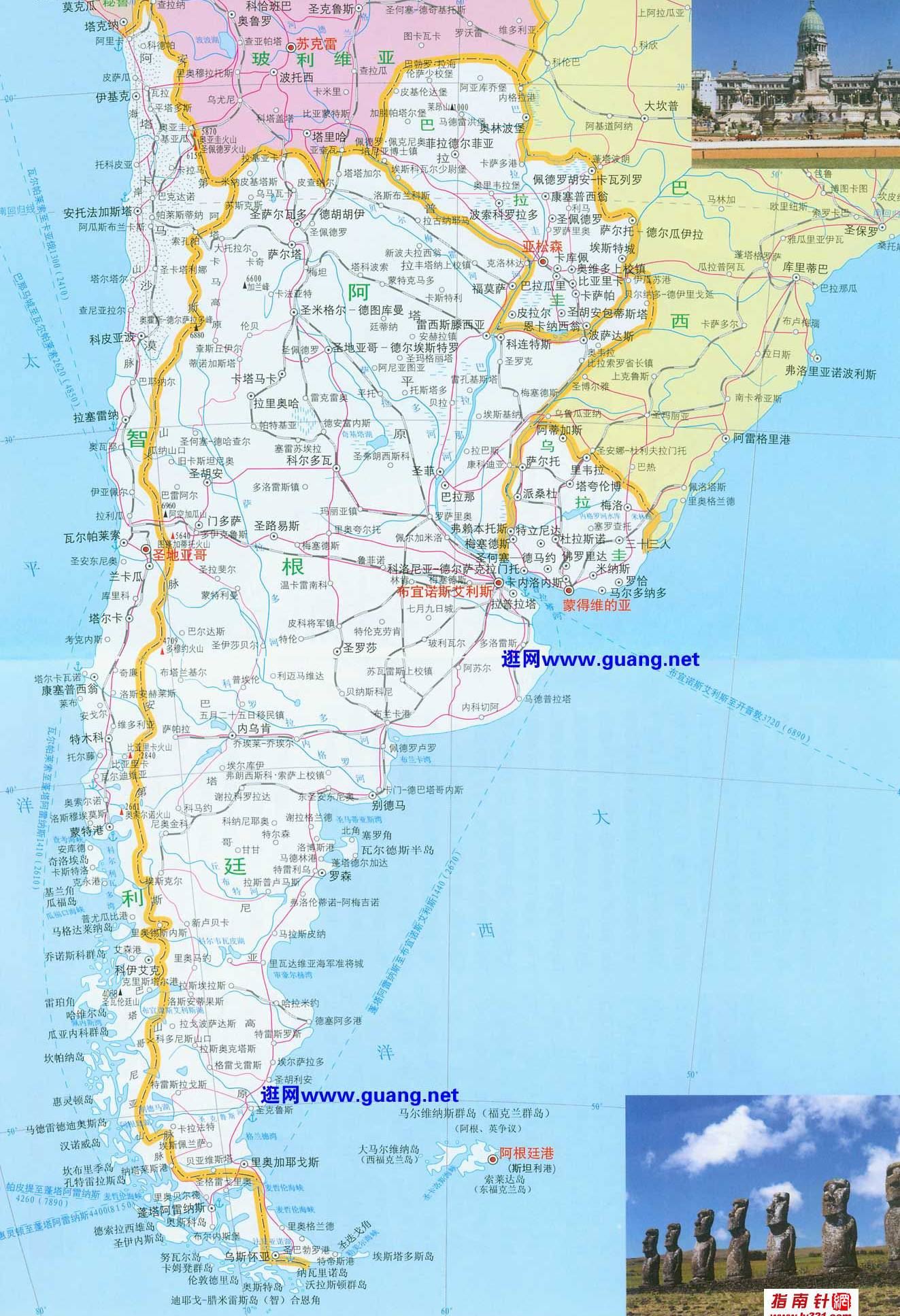 乌拉圭地图,乌拉圭地图高清中文版