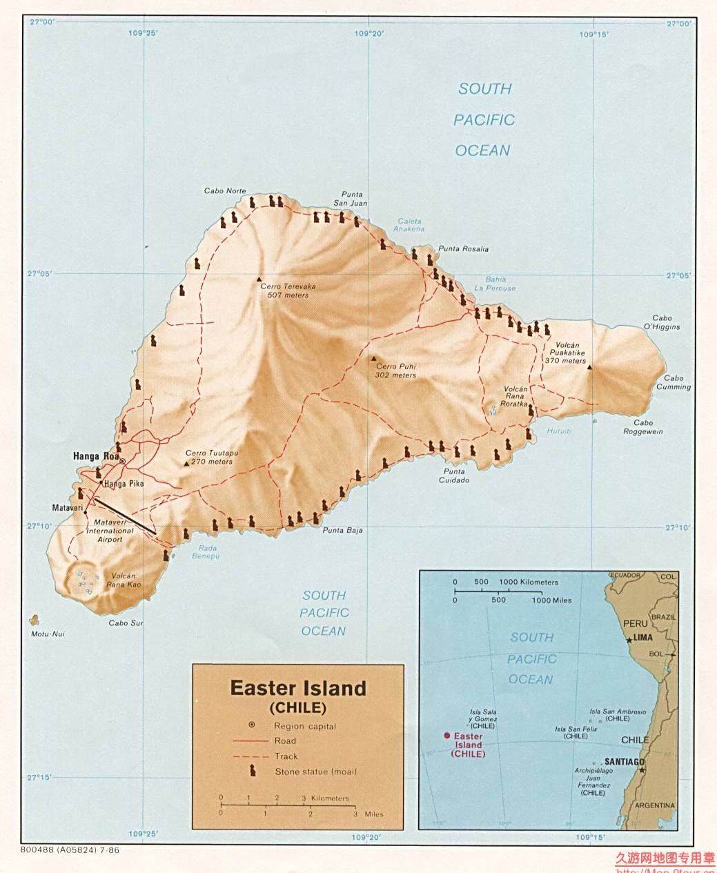 智利Easter Island地图,智利地图高清中文版