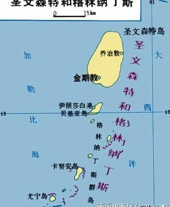 圣文森特和格林纳丁斯中文地图,圣文森特和格林纳丁斯地图高清中文版