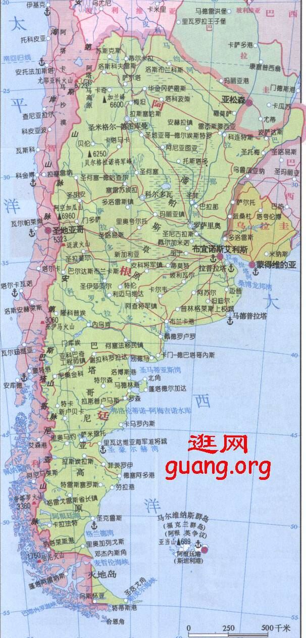 阿根廷地图,阿根廷地图高清中文版