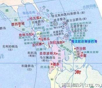特立尼达和多巴哥位置示意图,特立尼达和多巴哥地图高清中文版