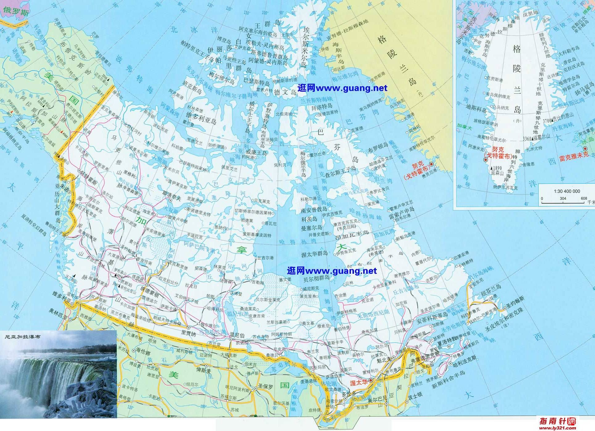 加拿大地图,加拿大地图高清中文版