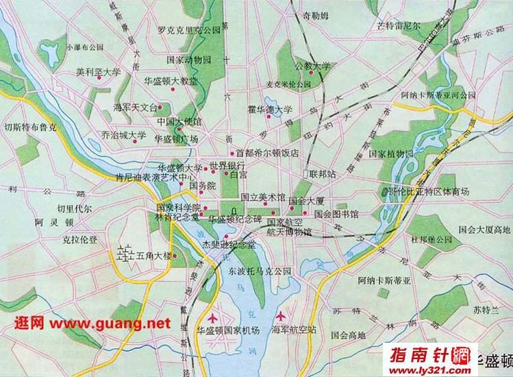 美国华盛顿市区地图,美国地图高清中文版