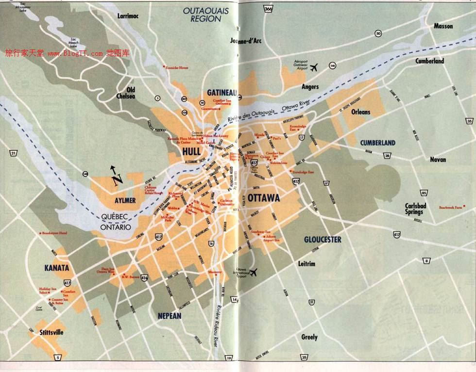 渥太华地图,加拿大地图高清中文版