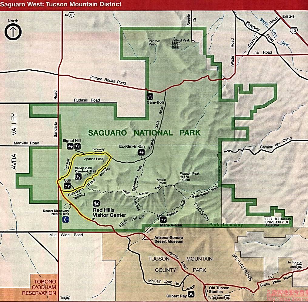 美国Arizona州saguaro森林公园图,美国地图高清中文版