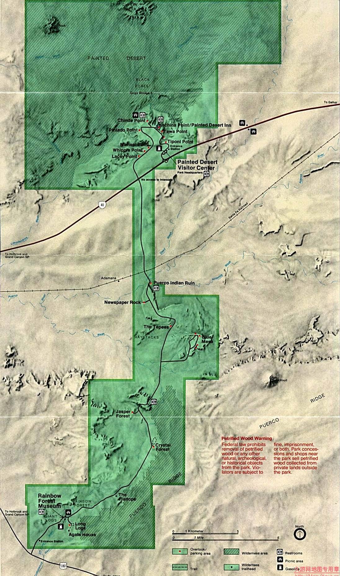 美国Arizona州petrified森林图,美国地图高清中文版