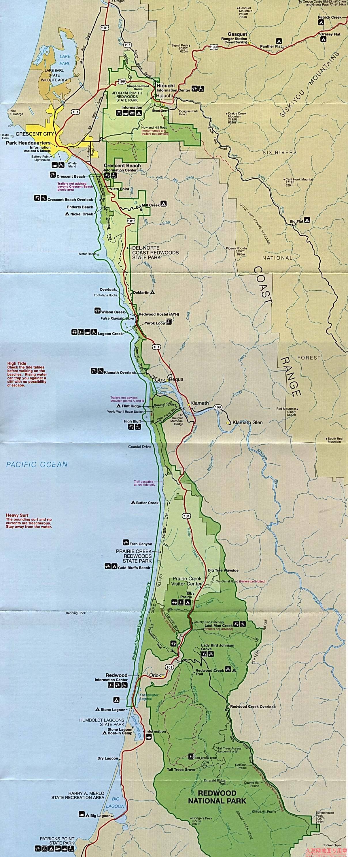 美国Califorlia州Red wood地图,美国地图高清中文版