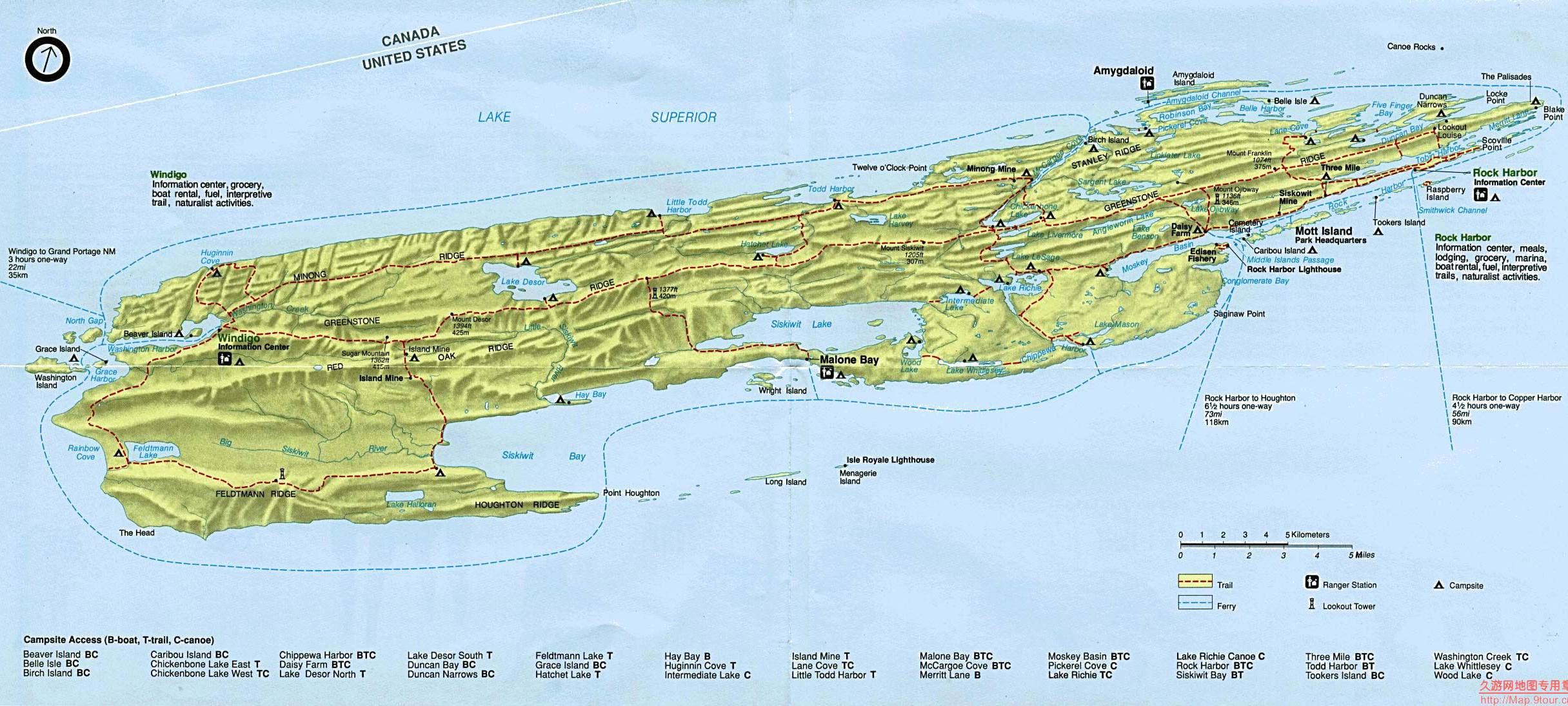 美国Isle Royale岛地图,美国地图高清中文版