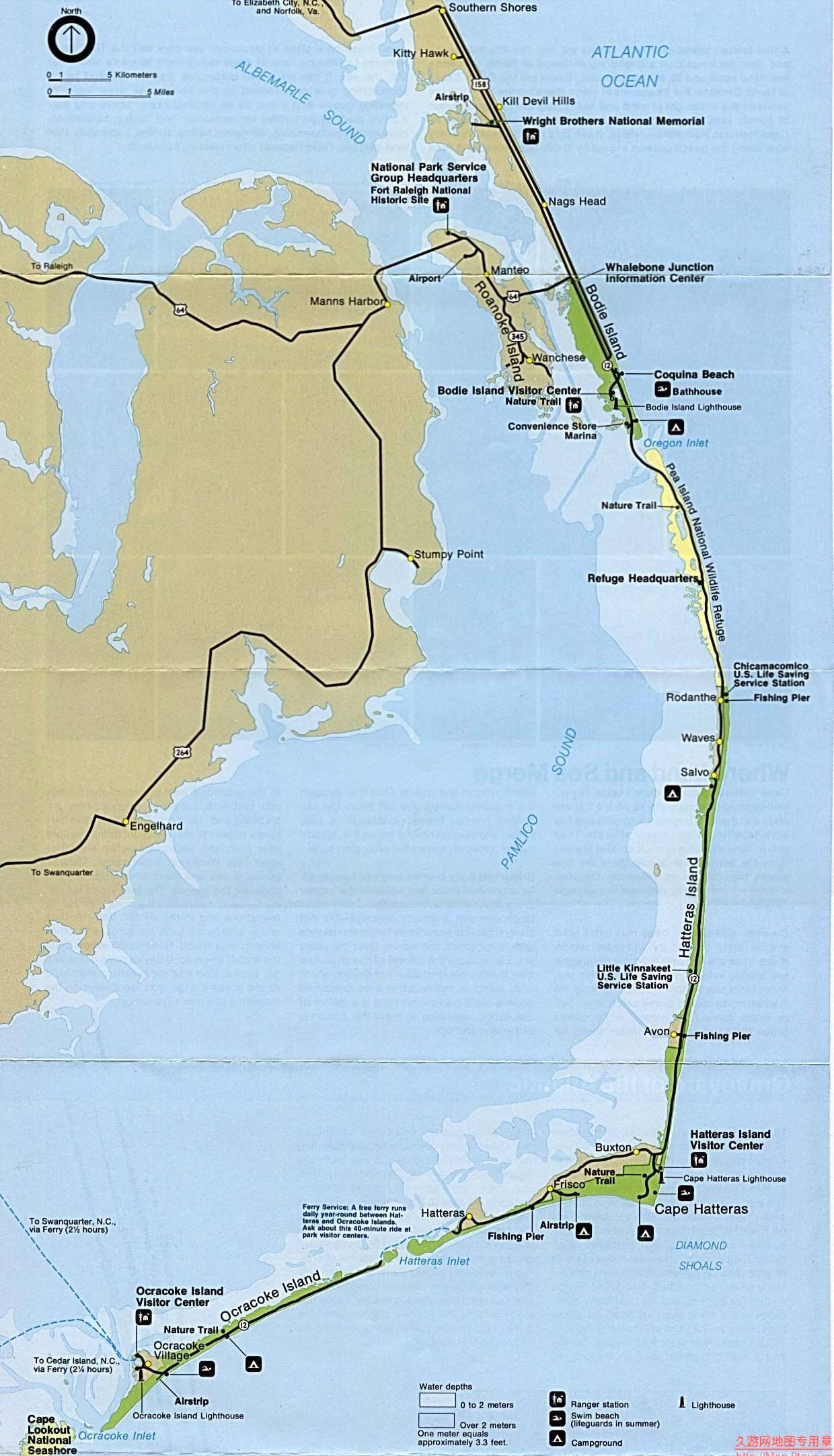 美国South Carolina州Cape Hatteras地图,美国地图高清中文版