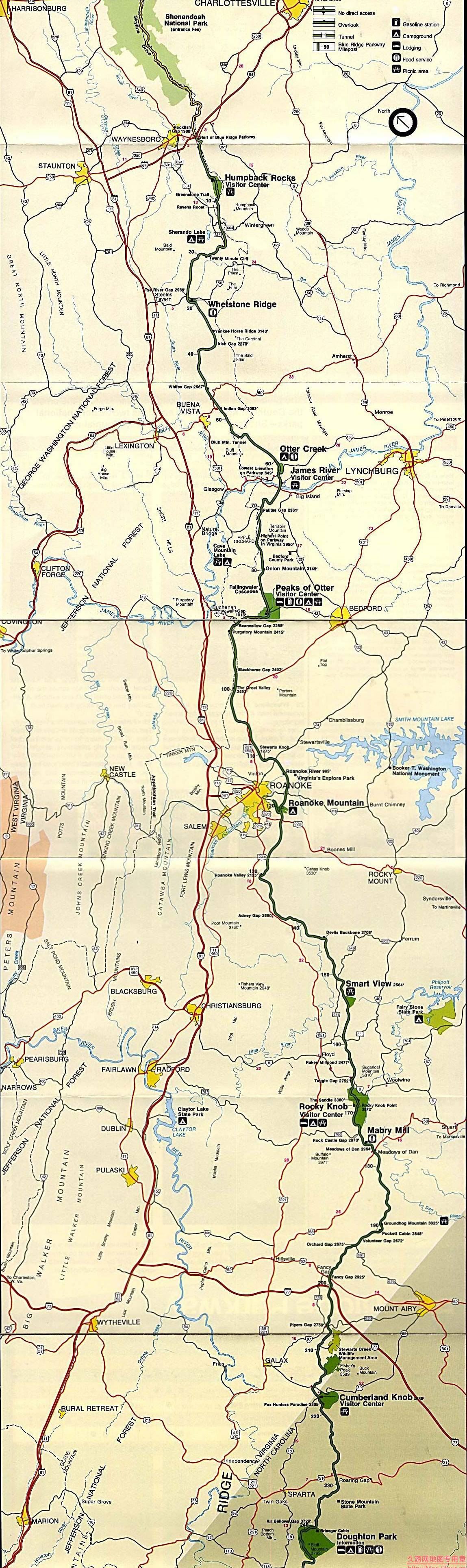 美国South Carolina州Roanoke及附近交通地图,美国地图高清中文版