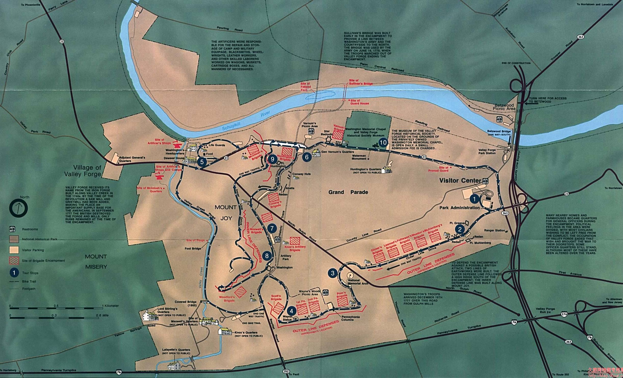 美国Pennsylvania州Valley Forge地图,美国地图高清中文版
