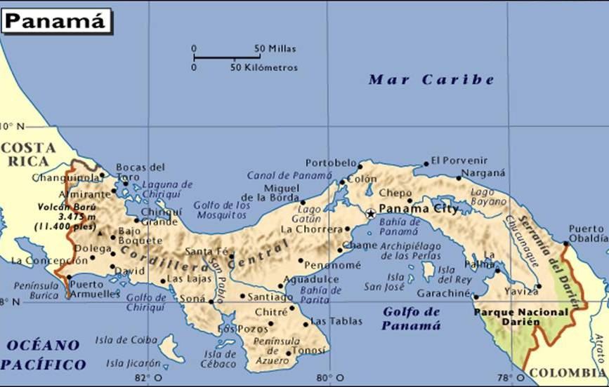 巴拿马地图,巴拿马地图高清中文版