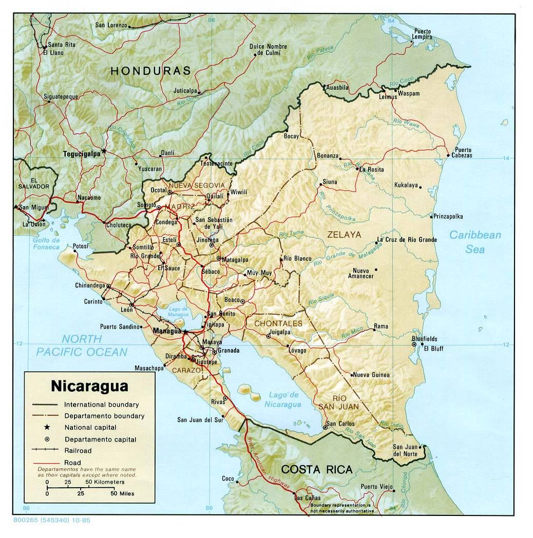 尼加拉瓜地图,尼加拉瓜地图高清中文版