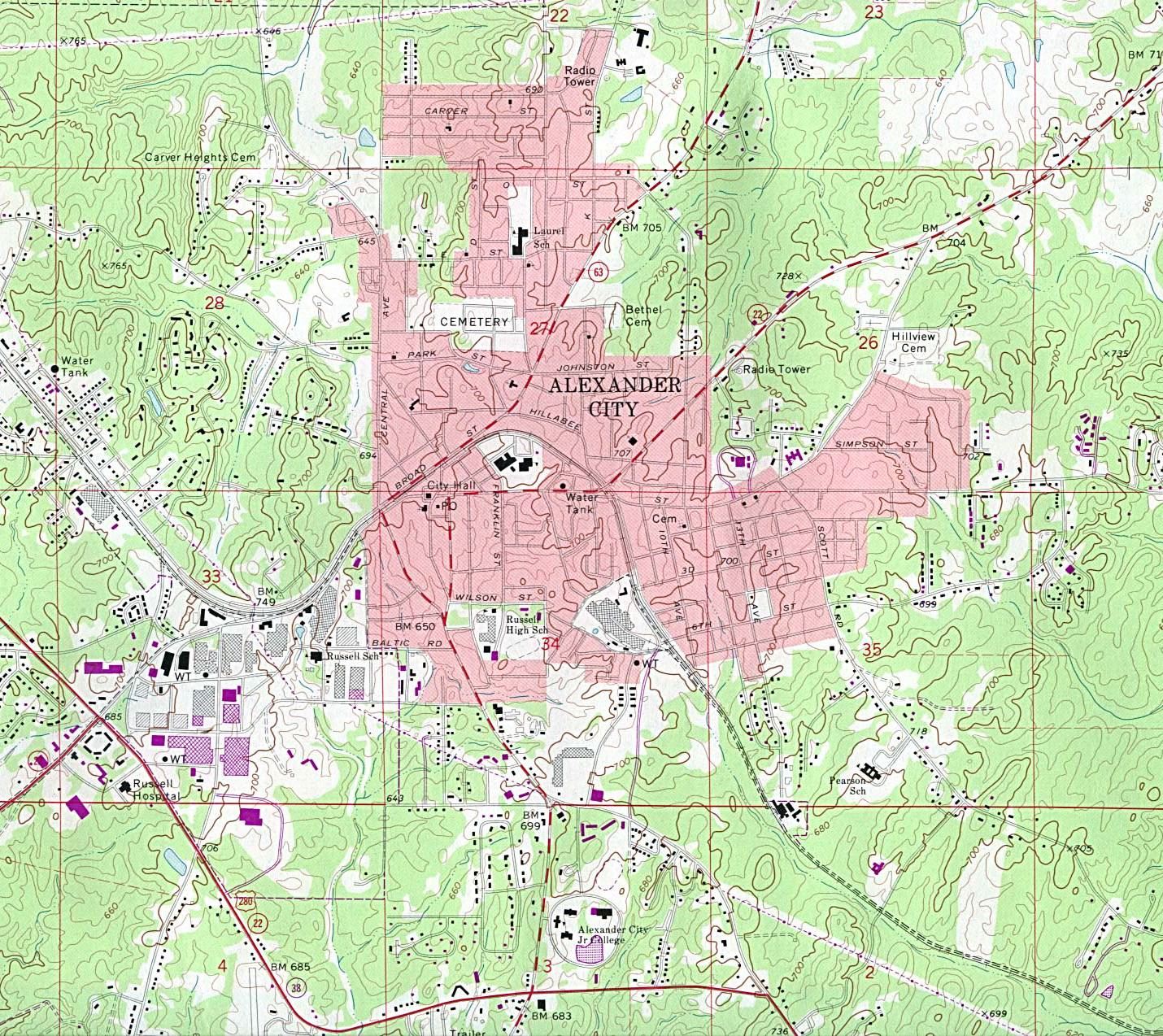 alexander_city_83地图,美国地图高清中文版