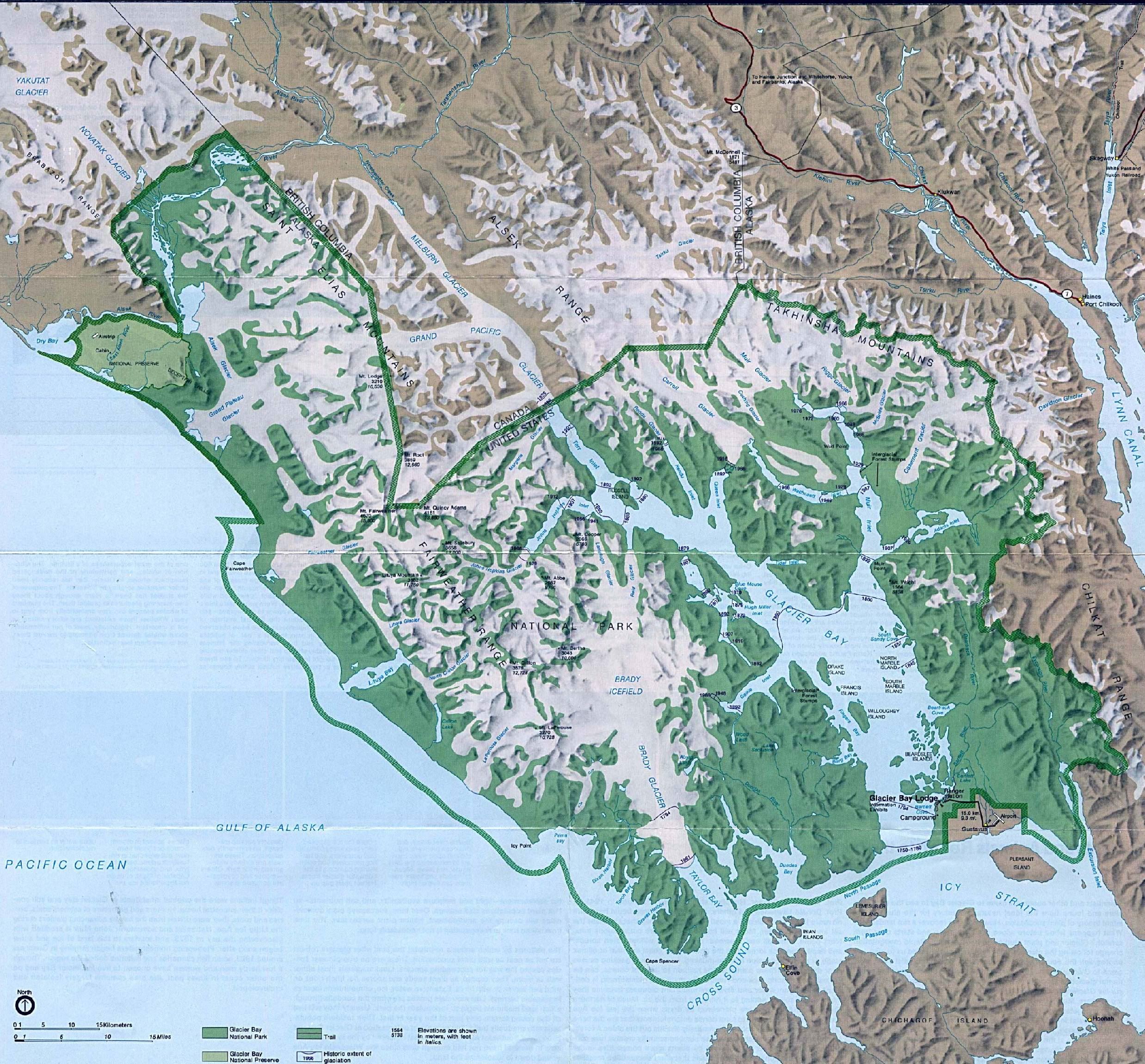 GlacierBayNationalPark地图,美国地图高清中文版