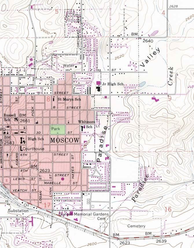 爱达荷州地图(Idaho)-Moscow,美国地图高清中文版