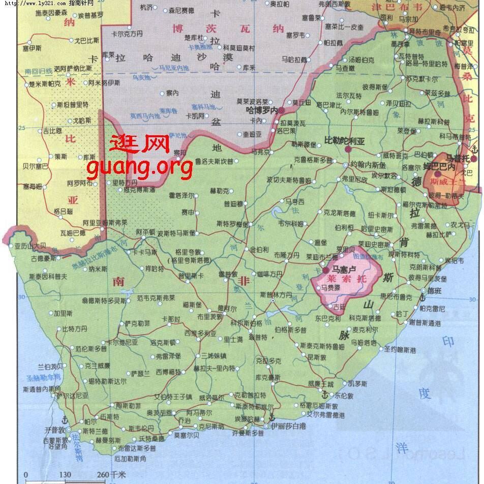 南非交通地图,南非地图高清中文版