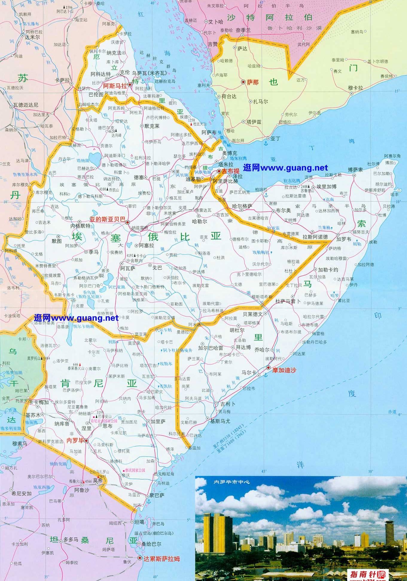 埃塞俄比亚地图,埃塞俄比亚地图高清中文版