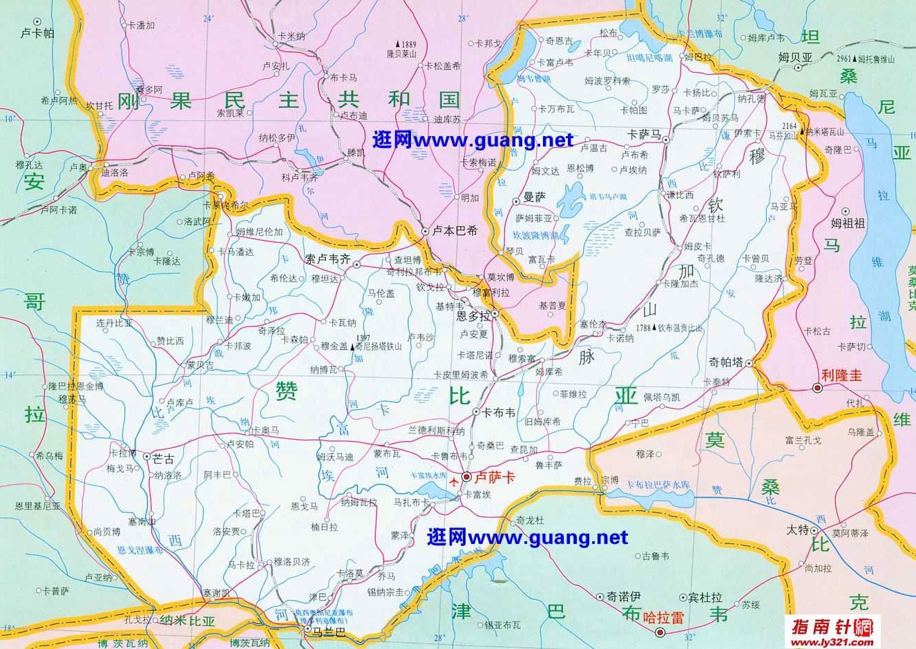 赞比亚地图,赞比亚地图高清中文版