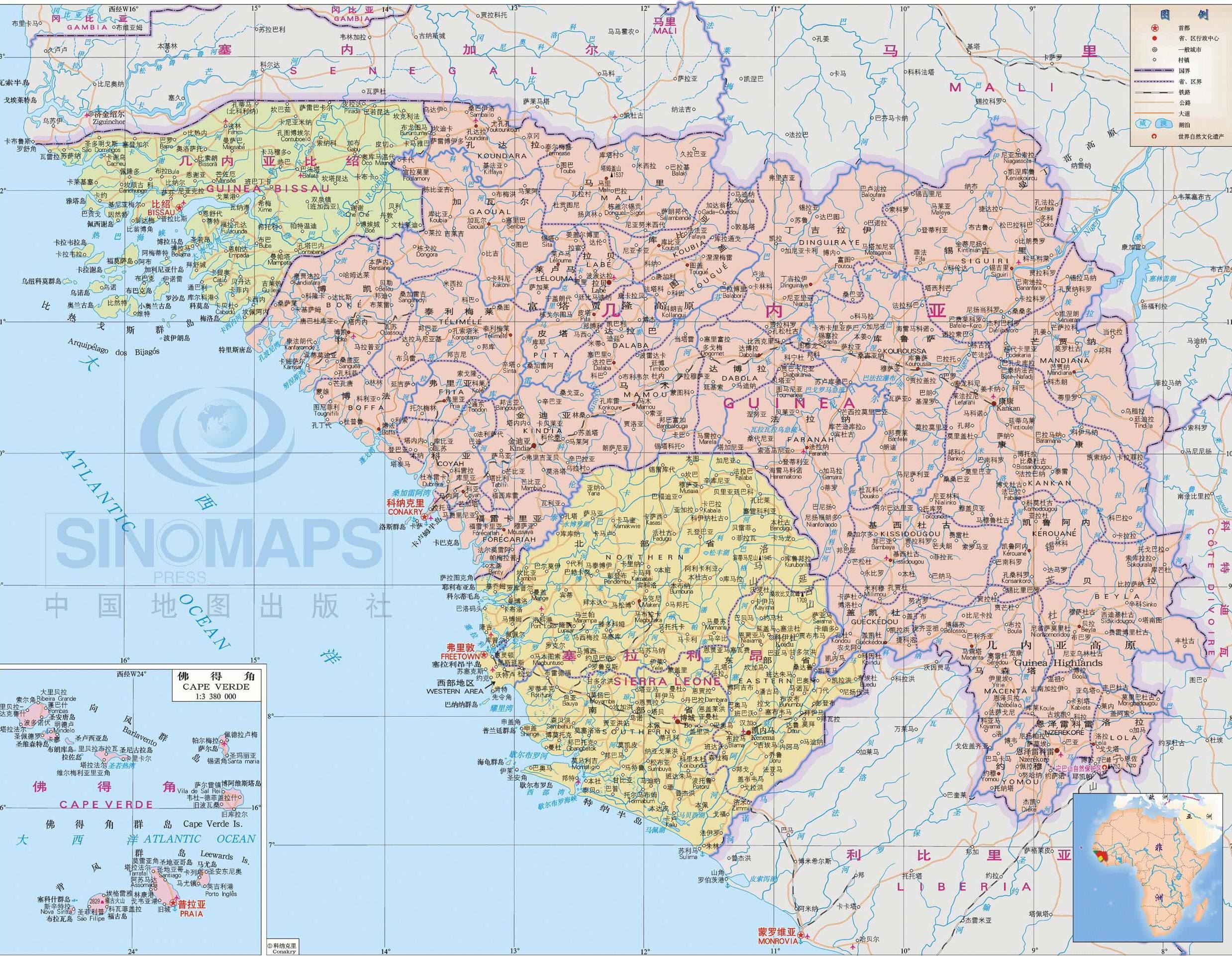 几内亚比绍地图,几内亚比绍地图高清中文版