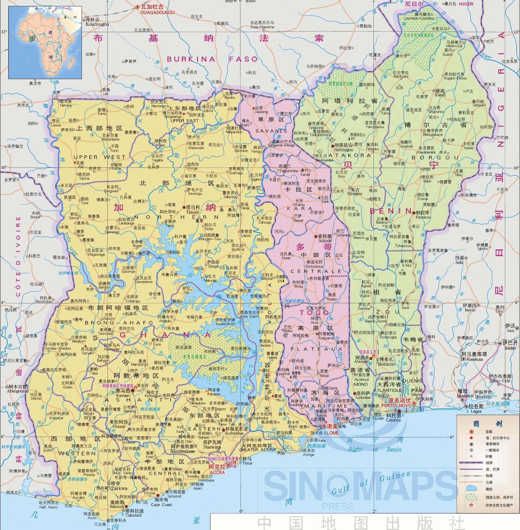 加纳地图,加纳地图高清中文版