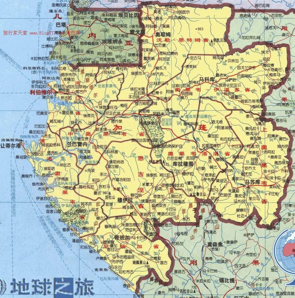 加蓬地图,加蓬地图高清中文版