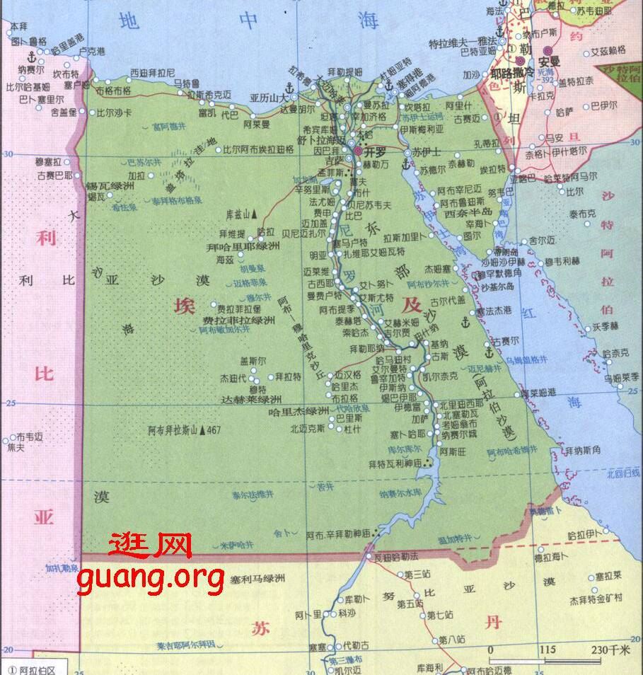 埃及地图,埃及地图高清中文版