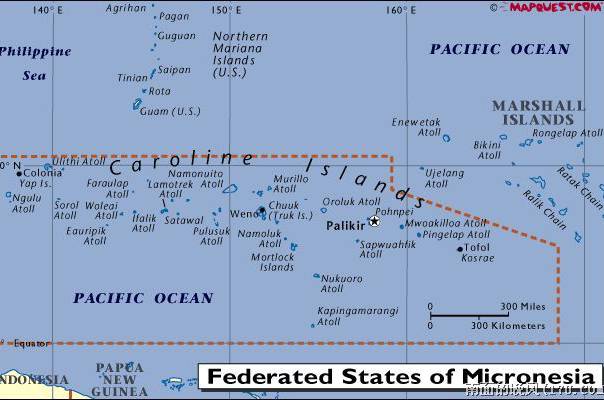 密克罗尼西亚地图,密克罗尼西亚地图高清中文版