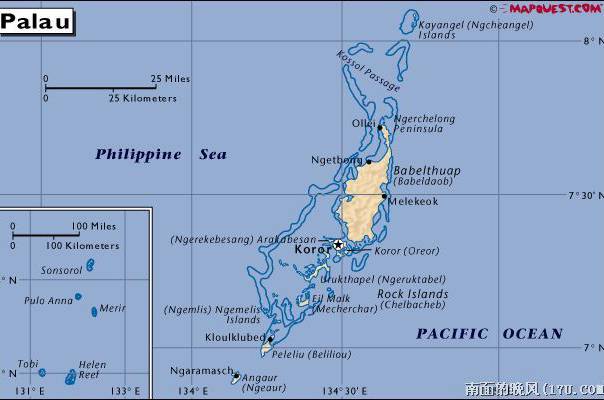 帕劳地图,帕劳地图高清中文版