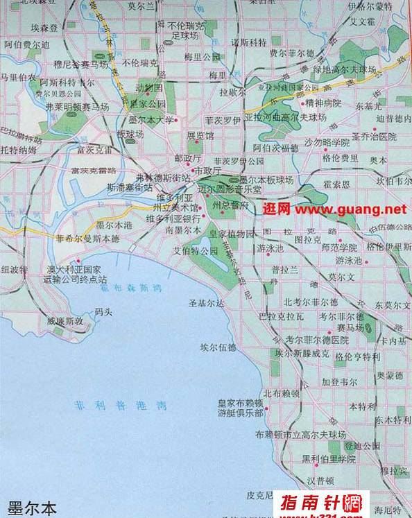 墨尔本市区地图,澳大利亚地图高清中文版