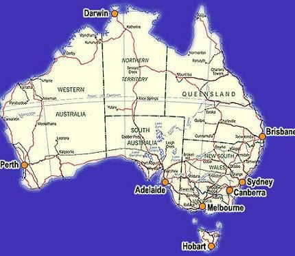 澳大利亚地图,澳大利亚地图高清中文版
