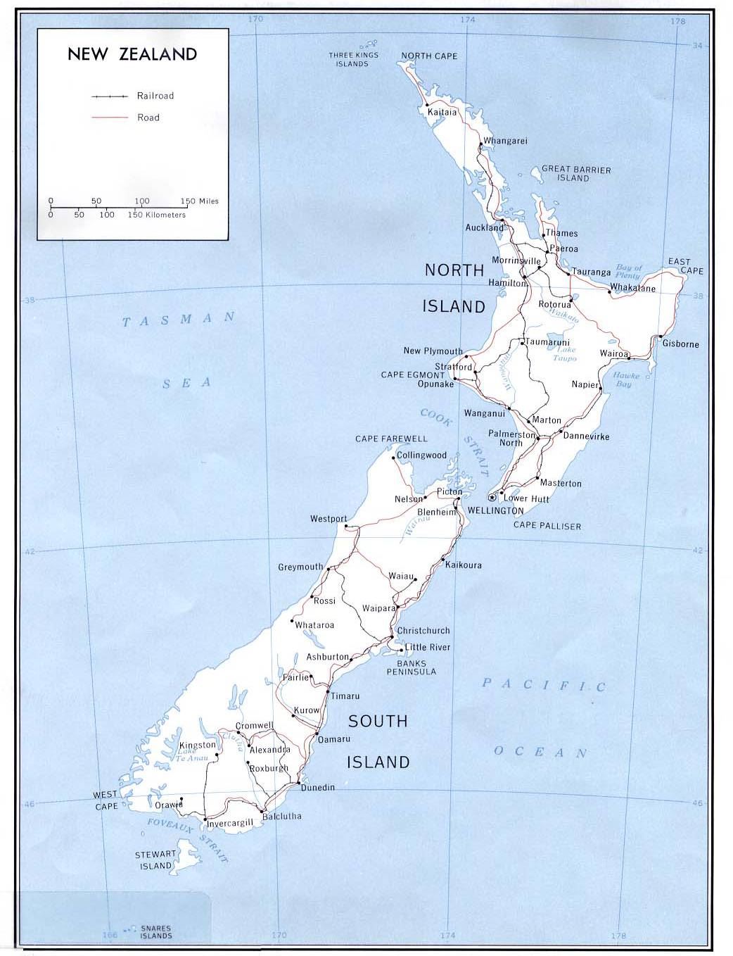 新西兰地图,新西兰地图高清中文版