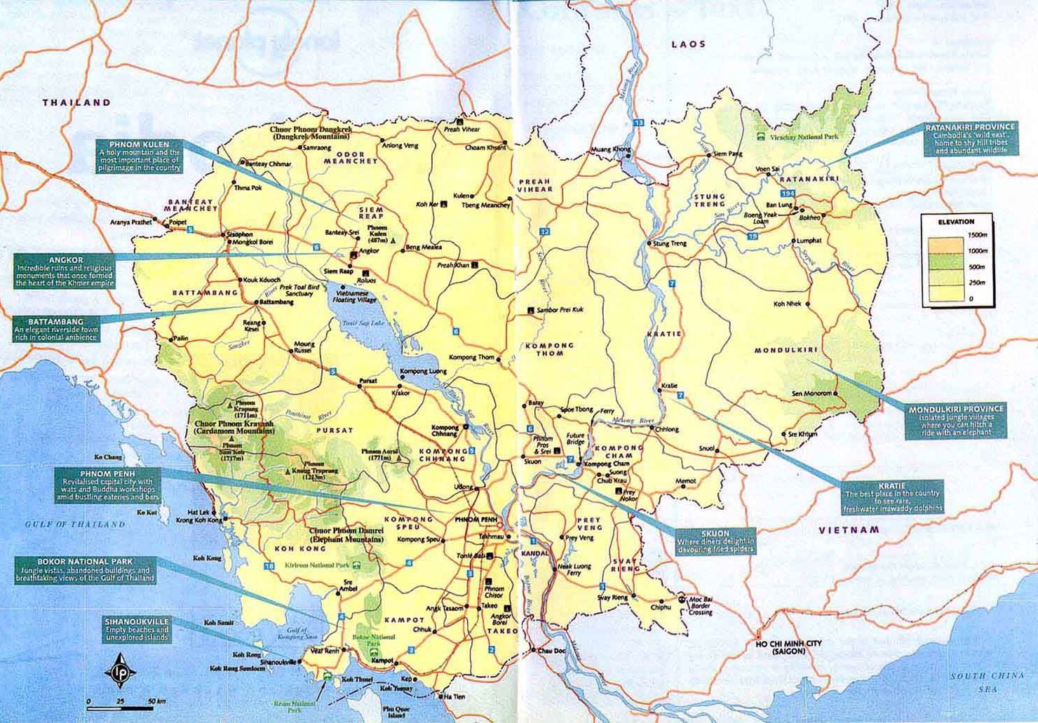 柬埔寨地图,柬埔寨地图高清中文版