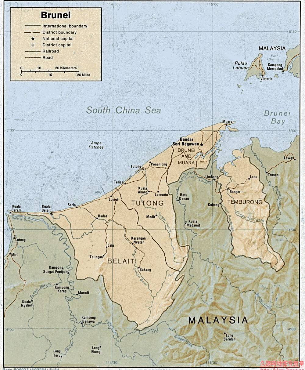 文莱交通地图,文莱地图高清中文版